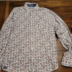 Long Sleeve Express Shirt Floral Pattern Slim Fit